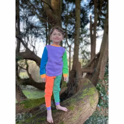 Myskläder Tröja + byxor våfflad eko bomull barn/vuxna - Dayglow 1år - Large