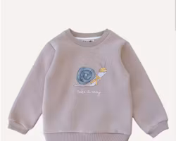 Sweatshirt tröja för barn - Snigel 1-24mån ekologisk bomull