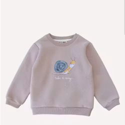 Sweatshirt tröja för barn - Snigel 1-24mån ekologisk bomull