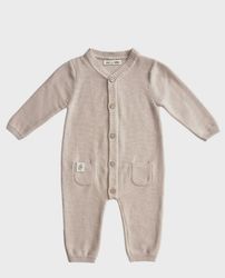 Stickad Jumpsuit till baby - Beige 1-24mån
