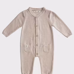Stickad Jumpsuit till baby - Beige 1-24mån