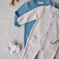 Stickad Jumpsuit till baby - Beige 1-24mån