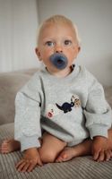 Sweatshirt body till baby - Dinosaurie grå 6-24mån ekologisk bomull