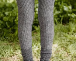 Lyxiga ribbade leggings byxor för barn melerade mörkgrå 12mån-10år