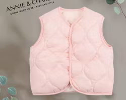 Väst fleecefodrad ljusrosa baby/barn 6mån-3år
