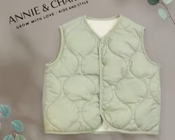 Väst fleecefodrad ljusgrön för baby 6mån-3år