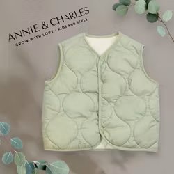 Väst fleecefodrad ljusgrön för baby 6mån-3år