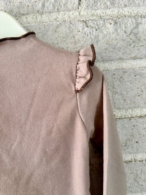 Barnkläder set tröja + byxor i rosa med volangärm