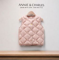 Väst med dunfyllning för barn- Rosa 2-8år