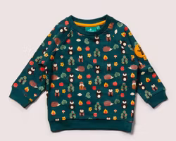 Sweatshirt tröja för baby/barn Woodland -9mån - 3år ekologisk bomull