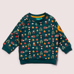 Sweatshirt tröja för baby/barn Woodland -9mån - 3år ekologisk bomull