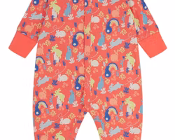 Babykläder Onepiece hoppande kaniner - Nyfödd - 6år eko bomull