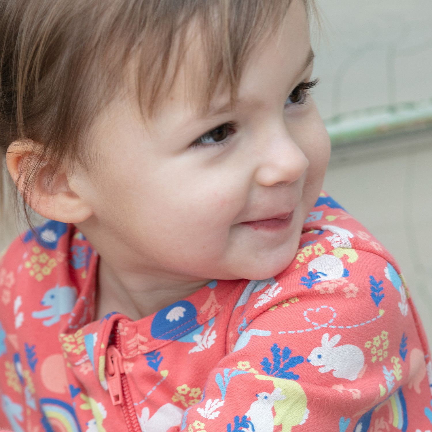 Babykläder Onepiece hoppande kaniner - Nyfödd - 6år eko bomull