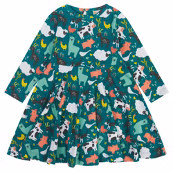 Långärmad snurrklänning för barn bondgårdsdjur - 2-8år Piccalilly