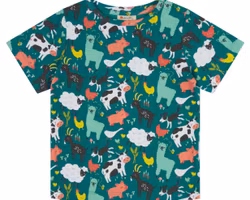 Barnkläder T-shirt tröja kortärmad bondgårdsdjur - 12mån - 8år Eko bomull Piccalilly