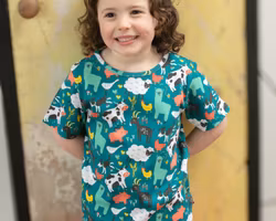 Barnkläder T-shirt tröja kortärmad bondgårdsdjur - 12mån - 8år Eko bomull Piccalilly