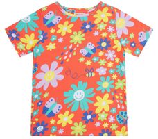 T-shirt tröja kortärmad för barn "Flower power" - 2-8år eko bomull Piccalilly