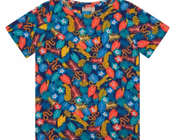 T-shirt tröja för barn kortärmad Tropic - 12mån-8år ekologisk bomull