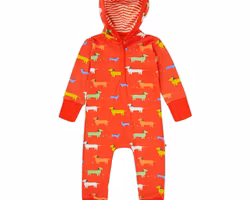 Onepiece för Baby barn med Huva – Hund 6mån - 4år Piccalilly