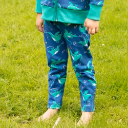 Leggings byxor för Barn blå –Magisk drake 6mån-7år eko bomull