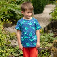 T-shirt tröja för barn kortärmad blå – Magisk drake 2-8år Piccalilly