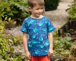 T-shirt tröja för barn kortärmad blå – Magisk drake 2-8år Piccalilly