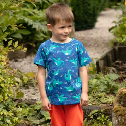 T-shirt tröja för barn kortärmad blå – Magisk drake 2-8år Piccalilly