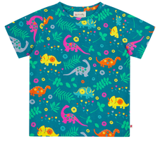 T-shirt tröja kortärmad för barn ekologisk bomull- Dinosaurie 12mån-6år