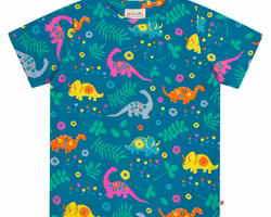 T-shirt tröja kortärmad för barn ekologisk bomull- Dinosaurie 12mån-6år