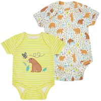 2-pack Kortärmade Baby bodys – Björnar och Randigt nyfödd-12mån