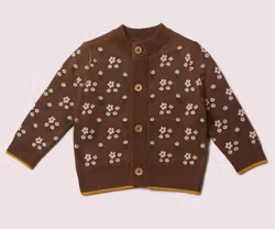 Cardigan kofta för barn blommor - 6mån-3år Little Green Radicals