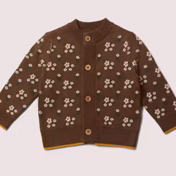 Cardigan kofta för barn blommor - 6mån-3år Little Green Radicals