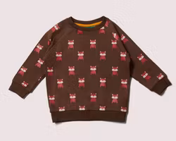Mysig Sweatshirt tröja för Barn - Rävar 6-24mån eko bomull