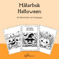 Halloween Målarbok för Barn – 25 Sidor för Utskrift Hemma!