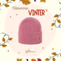 Vinter Mössa merinoull blandning Dusty pink -Barn/ vuxen 12mån - vuxen
