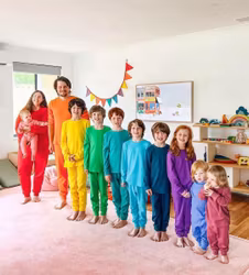 Myskläder barn vuxna - Våfflad eko bomull - Lila Plommon -7år - Junior
