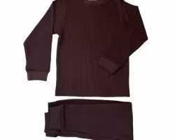 Myskläder Tröja + byxor våfflad eko bomull choklad brun barn/vuxen 1år-Large