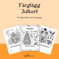 Färgglada Julkort för Barn att Skapa Själva – 16 Motiv!