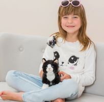Mjukisdjur Gosedjur Katt svart/vit stående 20cm Teddy Hermann