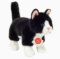 Mjukisdjur Gosedjur Katt svart/vit stående 20cm Teddy Hermann