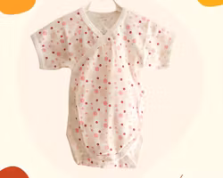 Body för baby omlott kortärmad Rosa prickar 50-80cl