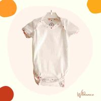 Body för baby kortärmad Vit/Rosa prickar 50-80cl