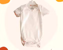 Body för baby kortärmad Vit/Rosa prickar 50-80cl