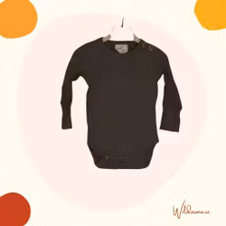 Body för baby långärmad Svart 50-86cl