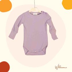 Body för baby långärmad Ljuslila 50-80cl