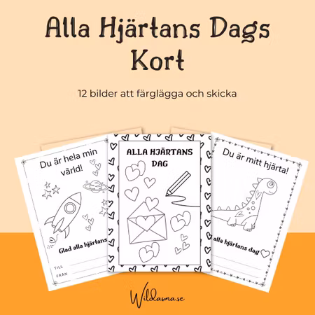 Alla Hjärtans Dag Kort att Skriva Ut Hemma - Perfekt för Barnens Kreativitet!