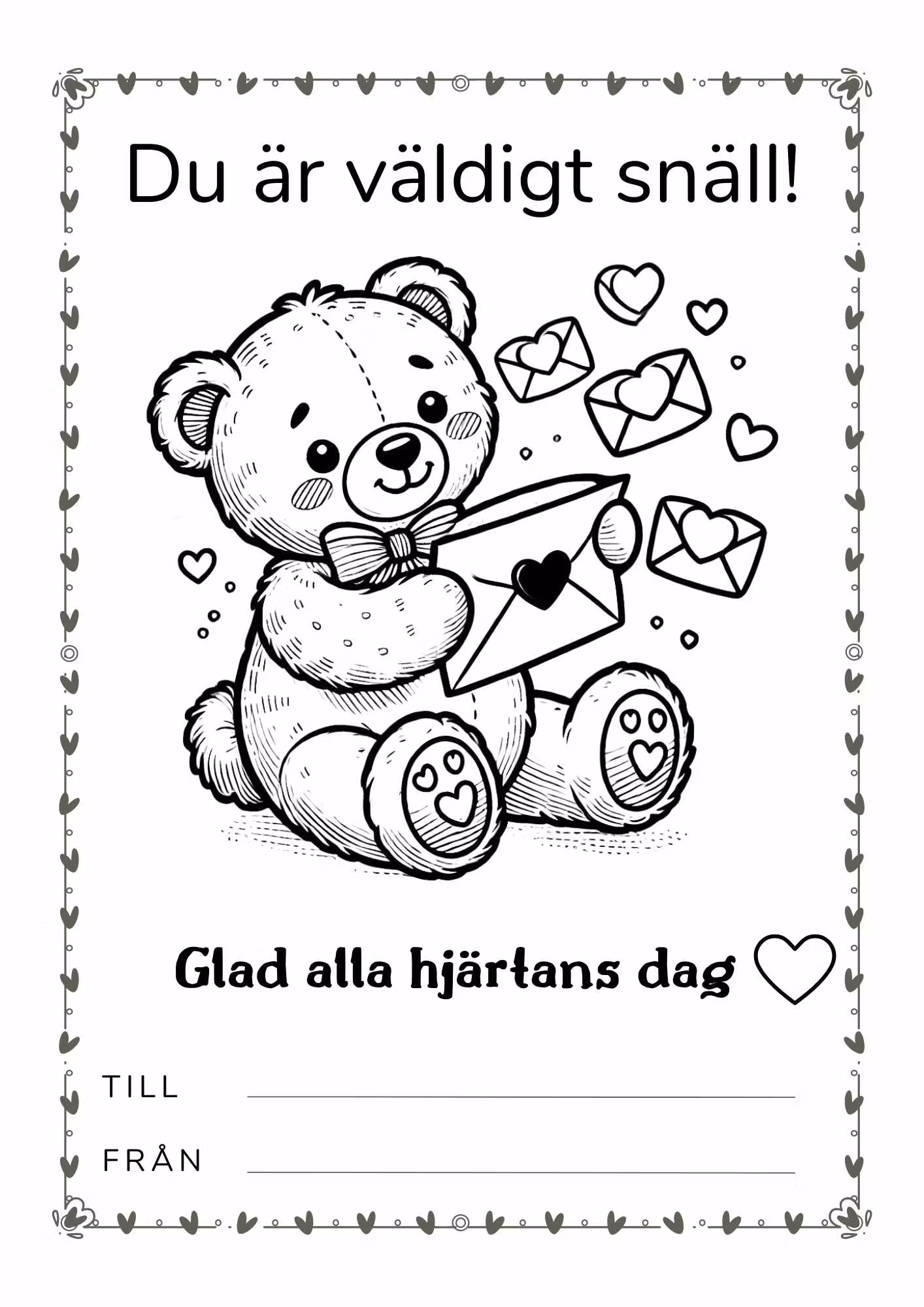 Alla Hjärtans Dag Kort att Skriva Ut Hemma - Perfekt för Barnens Kreativitet!
