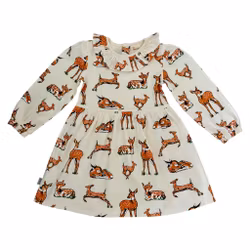 Baby barn klänning med volang krage - Rådjur 3mån-4år Fauna kids