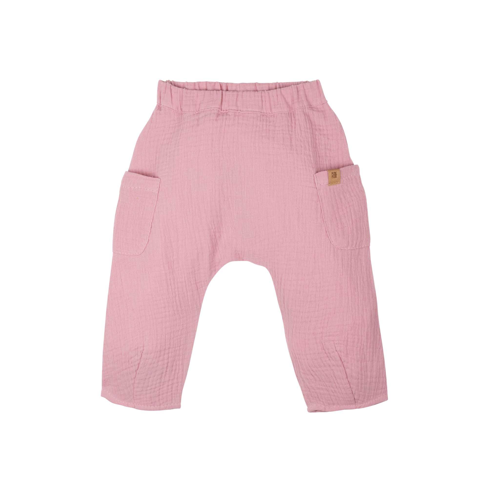 babykläder rosa byxor muslin