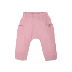Byxor för baby i ekologisk muslin  -Rosa - 62-92cl